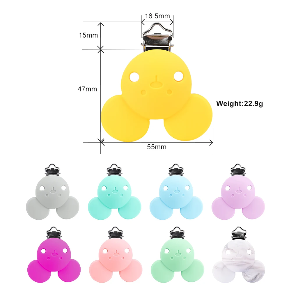 2PCS Lofca Silicone Clips Round Shaped Baby Pacifier Round Clips BPA Free DIY Pacifier for Chain Nursing Teething pacifier clips