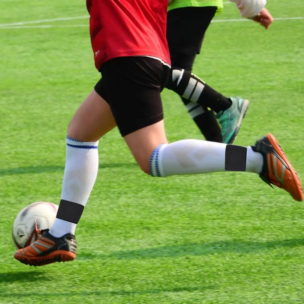 Shin Guard Strap Pressure Straps Self-adjustable Silicone Soccer Football Sports Training Gear