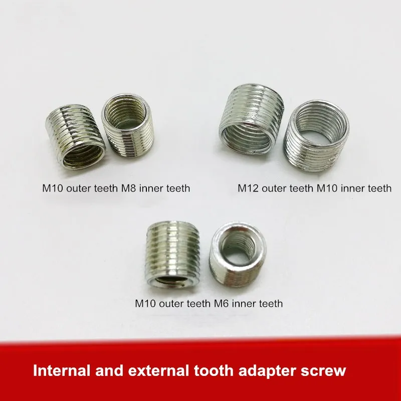 10pcs  M10x1mm teeth M6 to M10 M8 to M10 M10 to M12/M14 Inner Outer Threaded Hollow Tube Coupler Conversion Sliver Adapter Screw 10pcs new pc923l pc923 pc925l pc925 igbt drive coupler optocoupler sop 8 integrated circuit