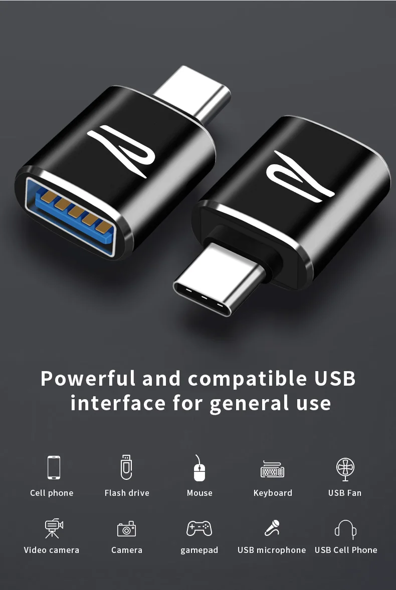 새로운 자동차 Type-C USB 3.0 인터페이스 미니 컨버터 충전 어댑터 VW 폭스바겐 골프 8 MK8 액세서리에 대한 새로운 R 로고