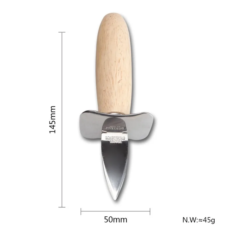 1Pc Steel Seafood Scallop Pry Knife with Wooden Handle Oyster Knives Shucker Shell Seafood Oyster Knife Opener
