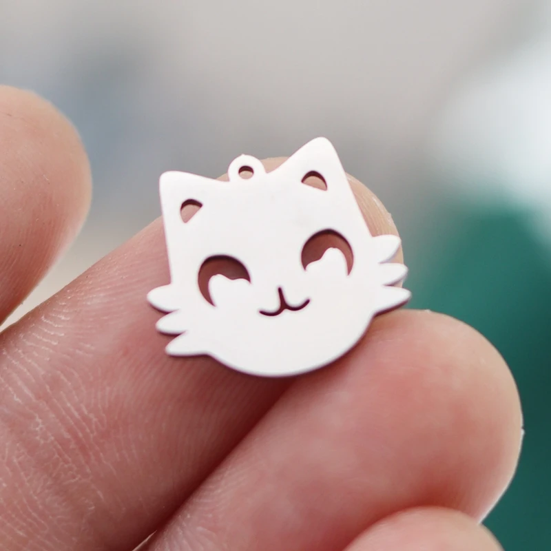 Ornazy 30-Piece Enamel Cat Charms - 6 Colors For Jewelry Making