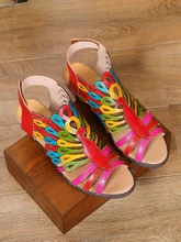  Koznoy Women sandals 5cm Ethnic Hollow Big Size Shoes Elegance Luxury Artistic Peacock Genuine Leather Summer Chunky Heel Ladies 