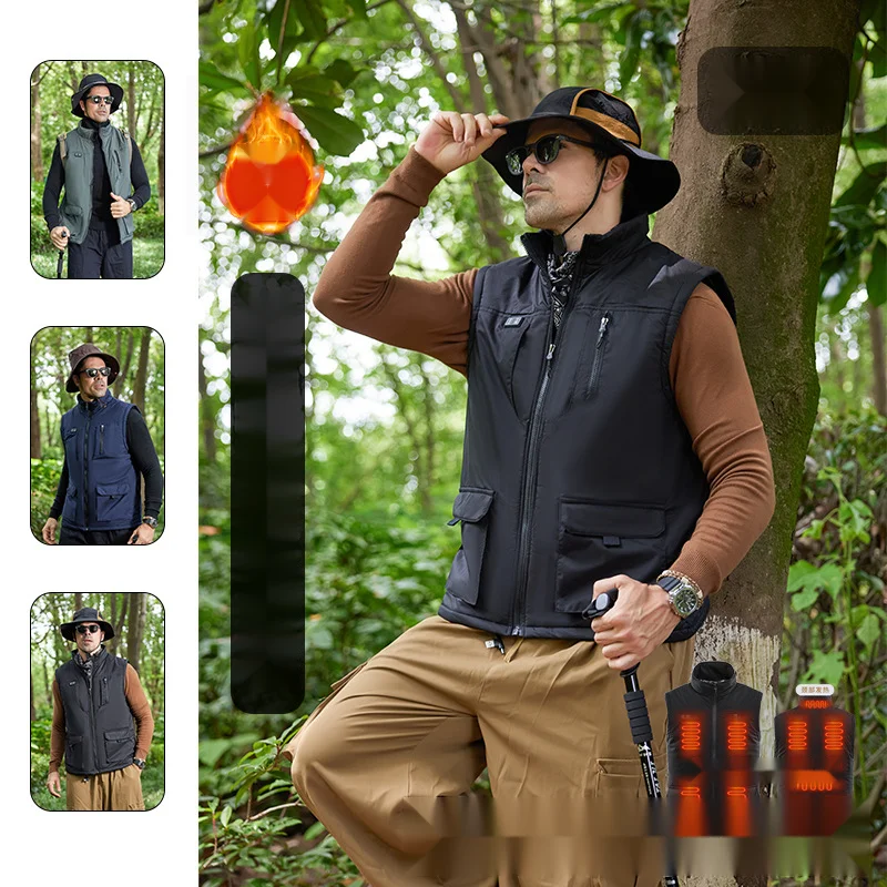 Winter neue elektrische Heizweste Outdoor-Heizweste Dual-Control Elf-Zonen-Herren-Freizeit-Elektroheizweste_voghion.com