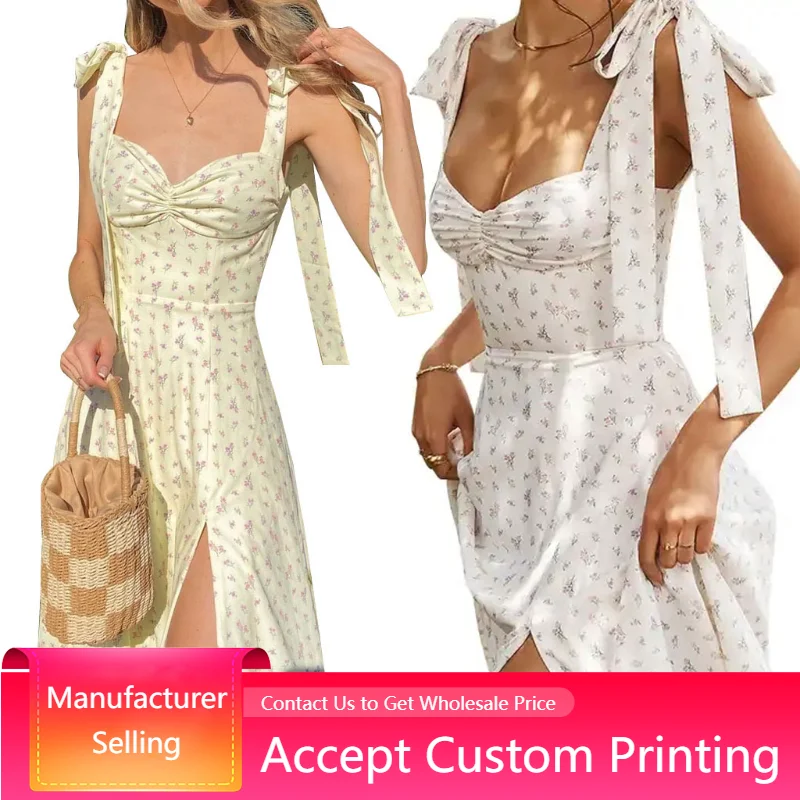 Платье женское средней длины с V-образным вырезом