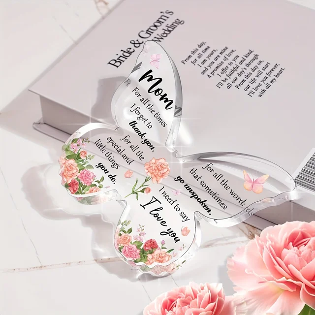 Gifts for Mom, Delicate Mom Birthday Gifts from Daughter Son, Moms Birthday Gift Ideas - Butterfly Acrylic Decorations 5