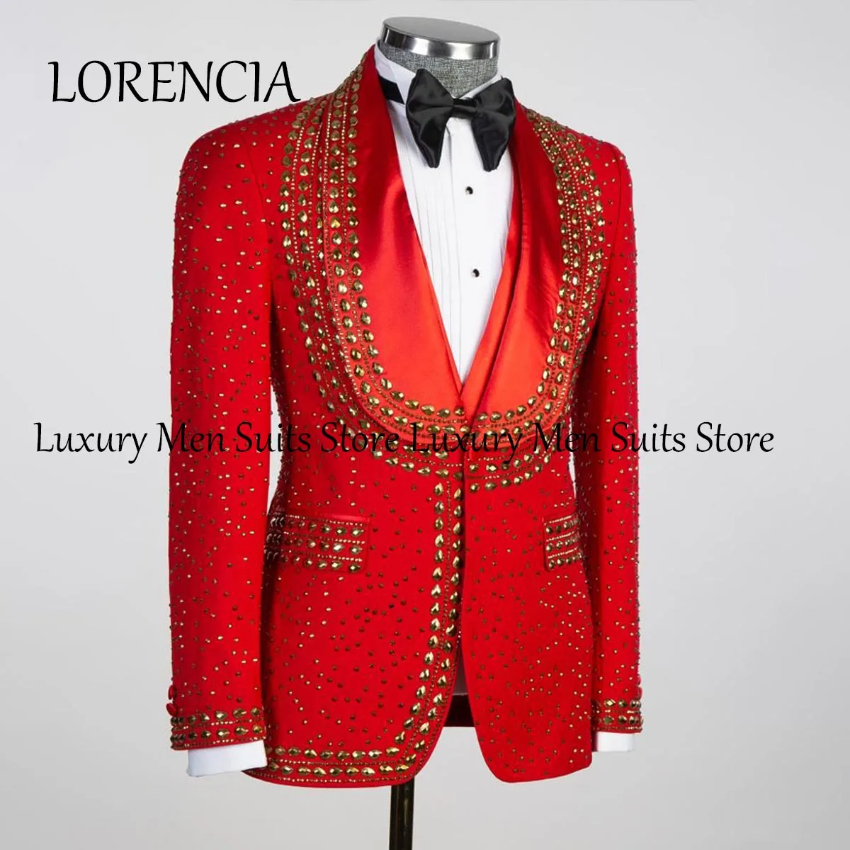 Customized Men Suits 3 Pieces Sets Notched Lapel Groom Tuxedos Wedding Prom Blazers Pants Outfit Terno Masculino Completo 2