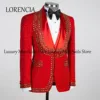 Customized Men Suits 3 Pieces Sets Notched Lapel Groom Tuxedos Wedding Prom Blazers Pants Outfit Terno Masculino Completo 2