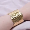 1Pc No Fade Textured Cuff Adjustable Aesthetic Bracelet For Women Stainless Steel Minimalist Hip Hop Wide Open Bangle Jewelry 5