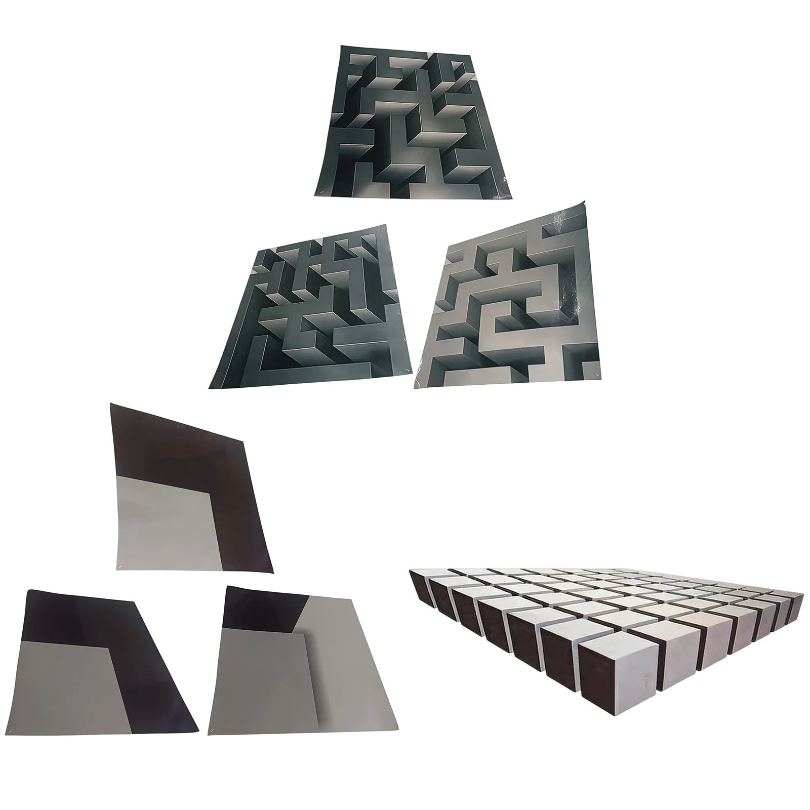 3D Illusion Wall Sticker Waterproof Removable Corner Decal Creative Optical Illusion Maze Cube Wall Art Home Room Decor Stickers