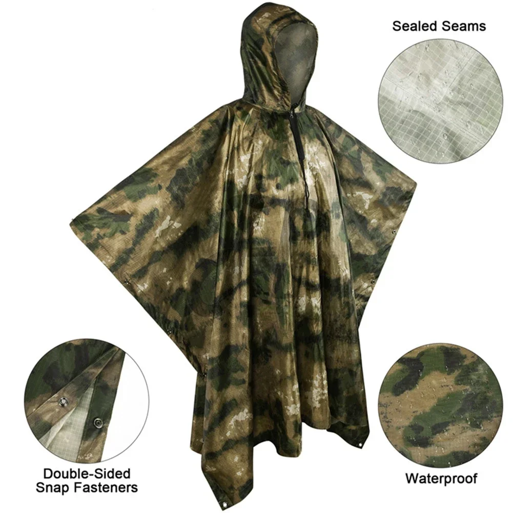 Caccia Tattica Militare Guerra Impermeabile Ombrello Ghillie Suit Accessori Per La Pioggia Poncho Dell'Esercito Home Outdoor Gear Birdwatching