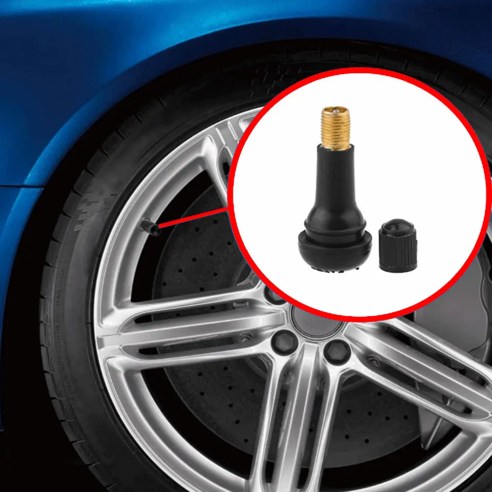 10-100Pcs TR413 Tubeless stelo valvola pneumatico ruota auto con tappi valvole in gomma pneumatici con tappi antipolvere steli valvola in gomma nera  34