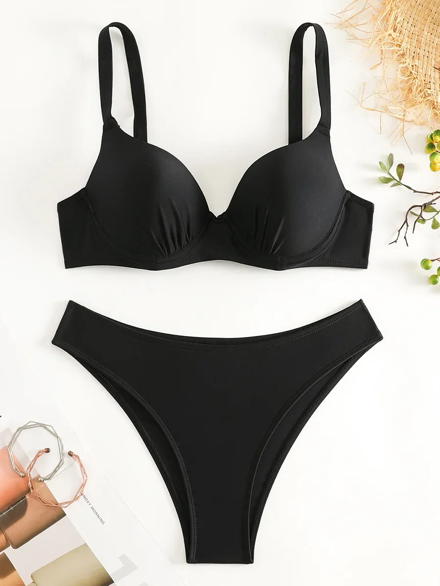 Underwired Bra Cup Brazilian Bikini Female Swimsuit Women Swimwear Two-pieces Bikini Set Push Up Bather Bathing Suit Swim Lady