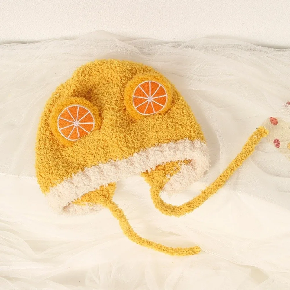 Cute Fleece Fruit Ear Hat Winter Plush Baby Beanie Cap Warm Soft Ear Protection Hat Outdoor