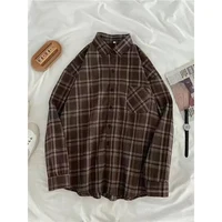 MEXZT Vintage Oversized Plaid Shirts Women Streetwear Long Sleeve Blouses Harajuku Korean Pocket Loose Casual All Match Tops New - Image 5