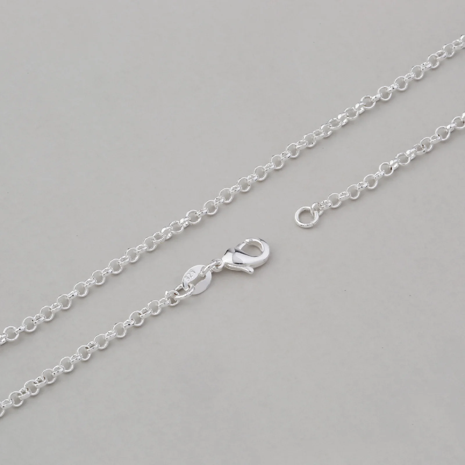 

925 Sterling Silver Copper Plating CROSS Link Chain 16''-30''*2.5MM Women's Pendent Color Lobster Clasp Connection