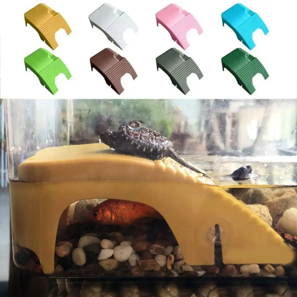 Double Track Reptile Platform Adjustable with Suction Cups Turtle Basking Table Plastic Turtle Climbing Platform Fish Tanks