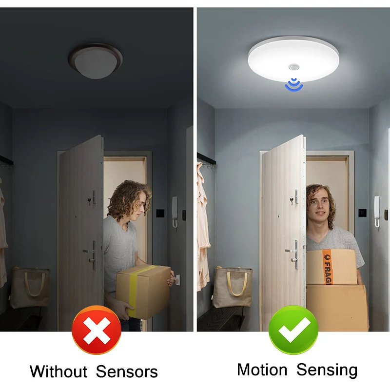 LED Ceiling Lamp PIR Motion Sensor 9/13/18/34/36W 110V/220V For Home Room Hallway Kitchen Lighting Fixture
