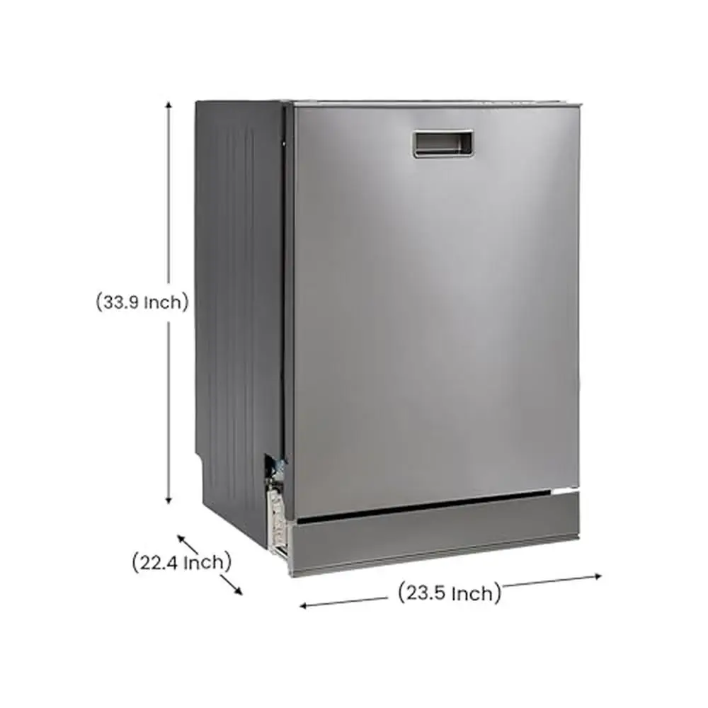 24" Dishwasher Top Control 3 Rack 15 Place 3.4g Quiet 51 dB Energy Star Silver Touch Panel Overflow Protection Dual Arms Low 4