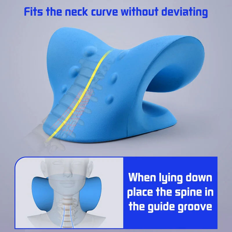 Neck Shoulder Stretcher Neck Shoulder Relaxer Cervical Traction Device Pillow for Pain Relief Cervical Spine Alignment