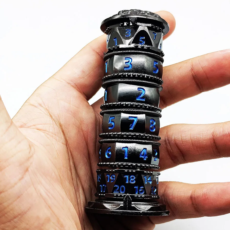 Dragon's Maze Spinning Dice Set -7 in 1 Compass Multi-sided Dice Suitable For Role-Playing Games Punk Dragon Design 5