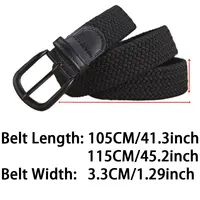 Men's Belt Casual Woven Elastic Belt Outdoor Sports Women's Belt No Need for Punching Climbing Work Belt For Men Women Fashion - Image 5