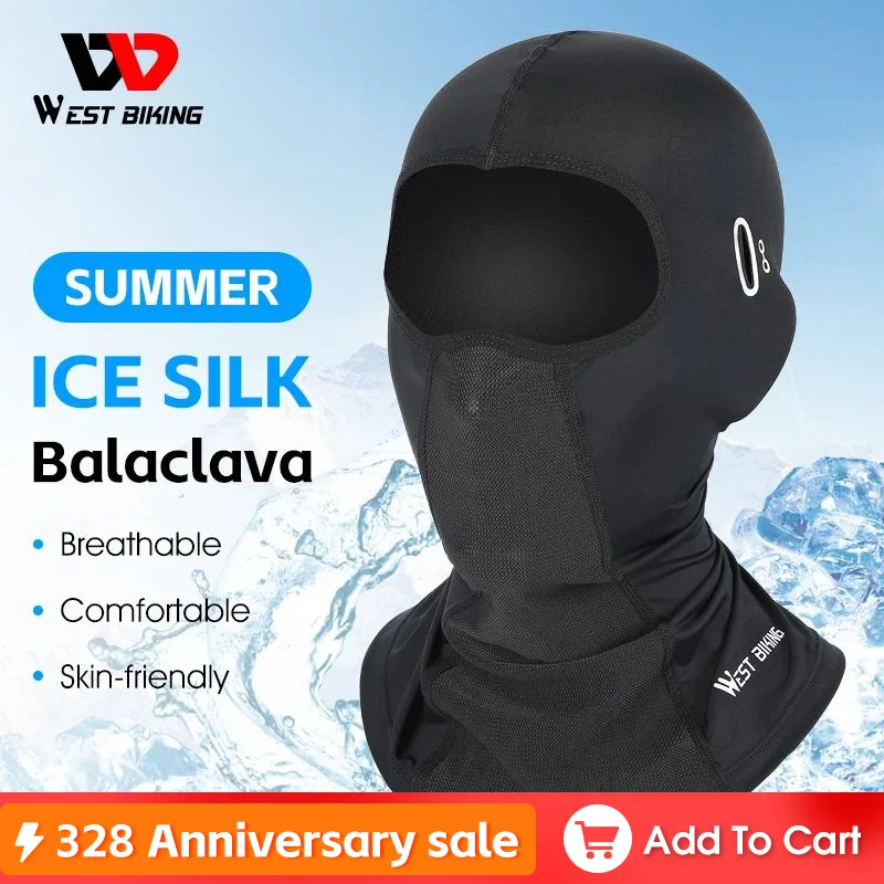 breathable motorcycle balaclava full face mask moto motorbike cycling hood cap windproof riding motocross helmet liner men women WEST BIKING Summer Cool Balaclava Hat Breathable Cycling Cap Outdoor Sport Full Face Cover Scarf Motorcycle Bike Helmet Liner