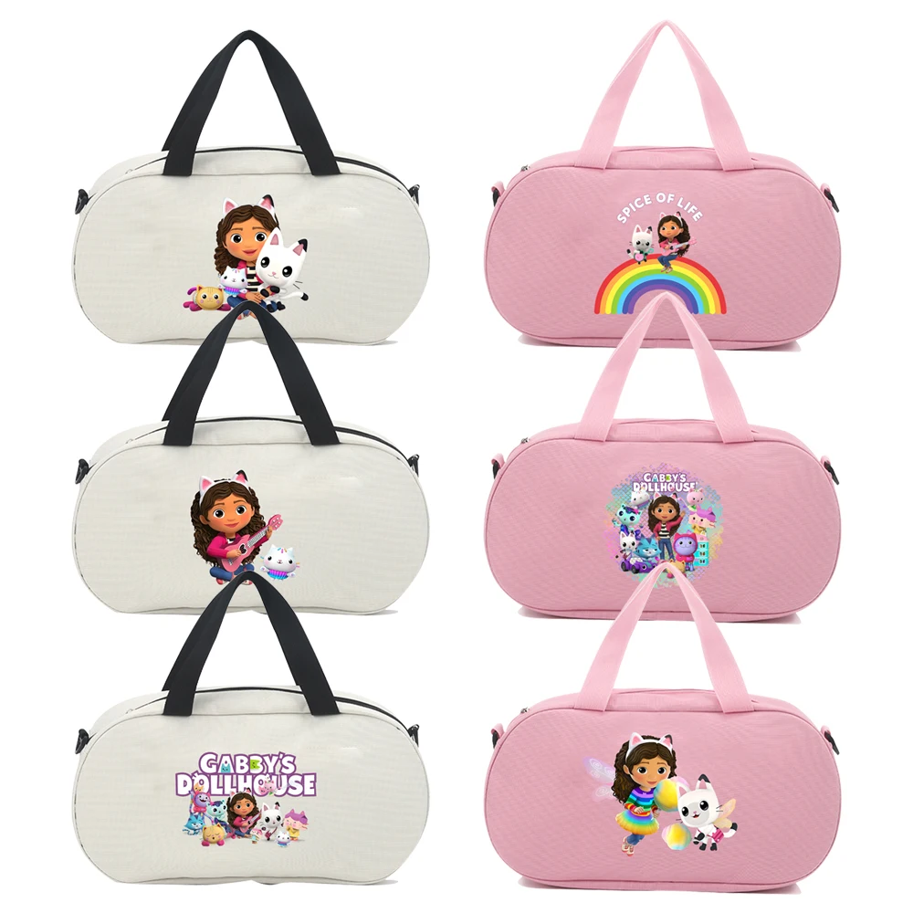 Gabby Dollhouses Girl Cartoon Cute Travel Tote Kids Anime New Carry On Bagaglio Bambini Fashion Printed Casual Storage Bag Gift