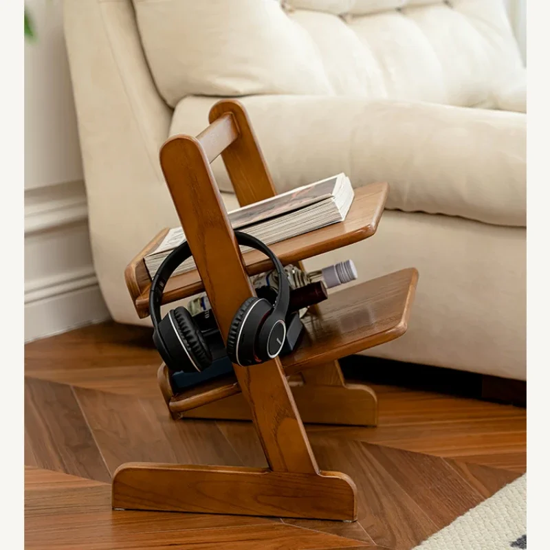Simple Ancient Style Magazine Frame Small Family Creative Storage Rack Home Ash Wood Living Room Sofa Edge A Few Book Organizer