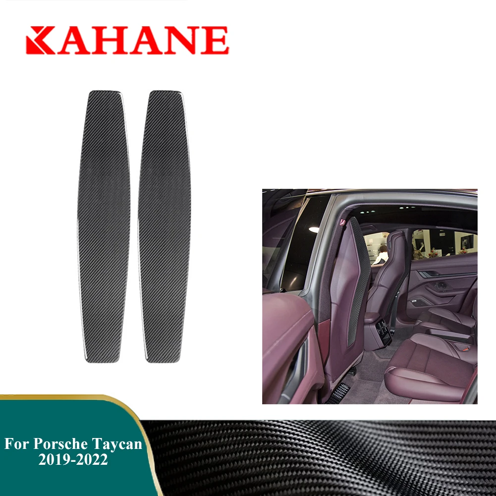 

Car Carbon Fiber Stickers For Porsche Taycan 2019-2022 Front Seat Back Panel Decoration Cover Trim Interior Moulding Accessories