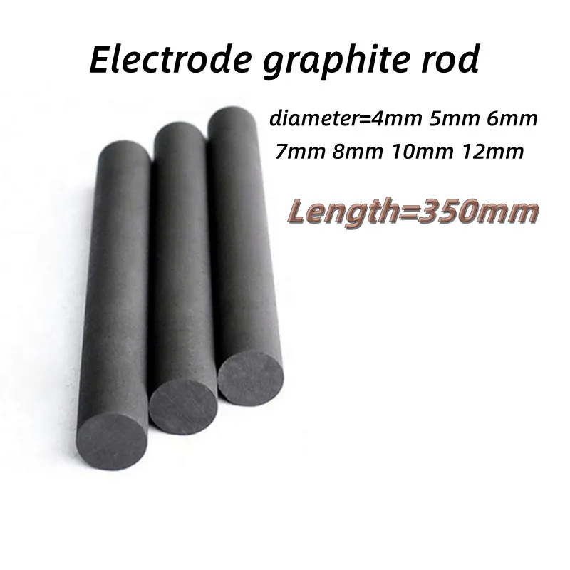 10Pcs Length 350mm High purity Graphite Rods Conductive Graphite