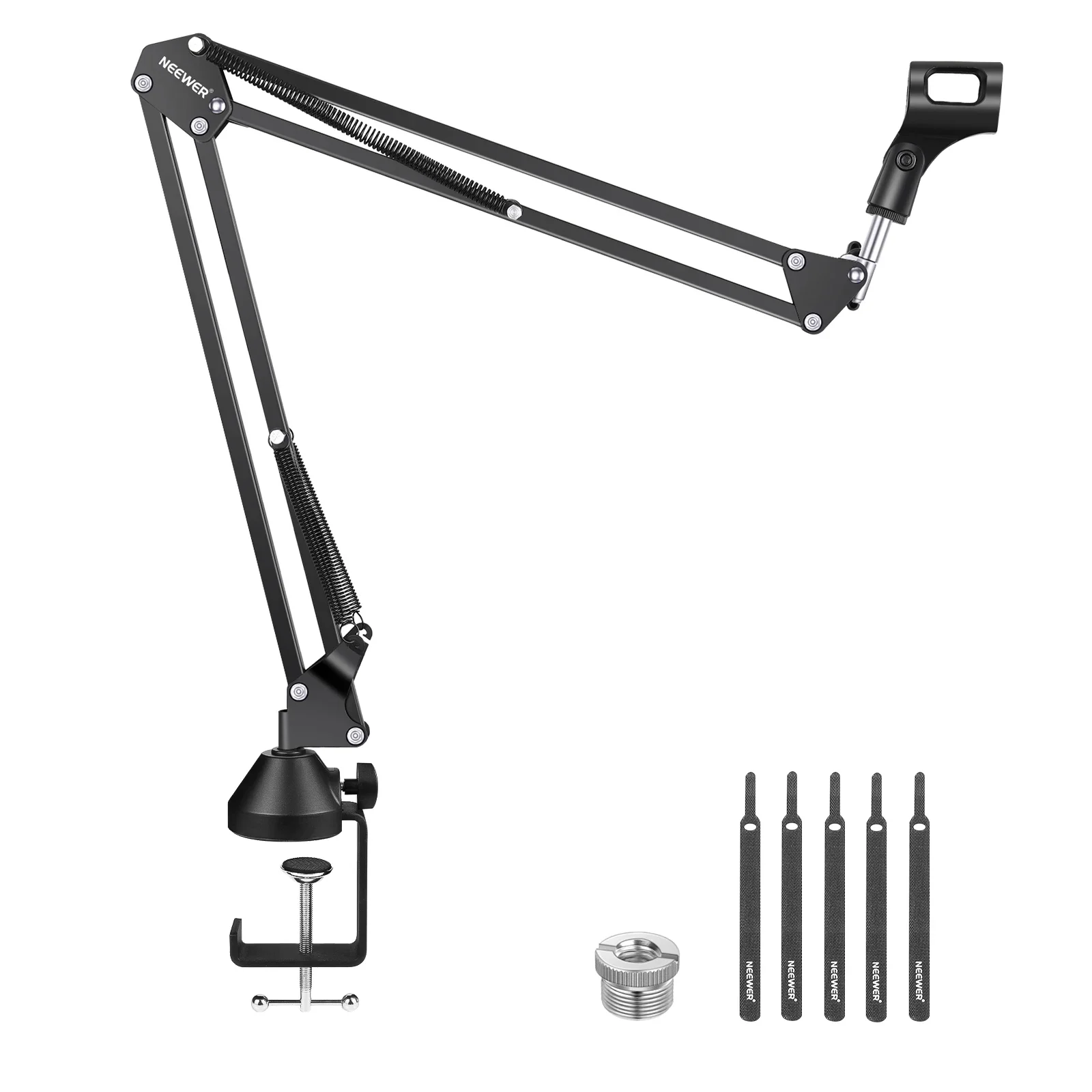 Desktop Microphone Hanging Adjustable Boom Scissor Arm, with 3/8” to 5/8” Screw