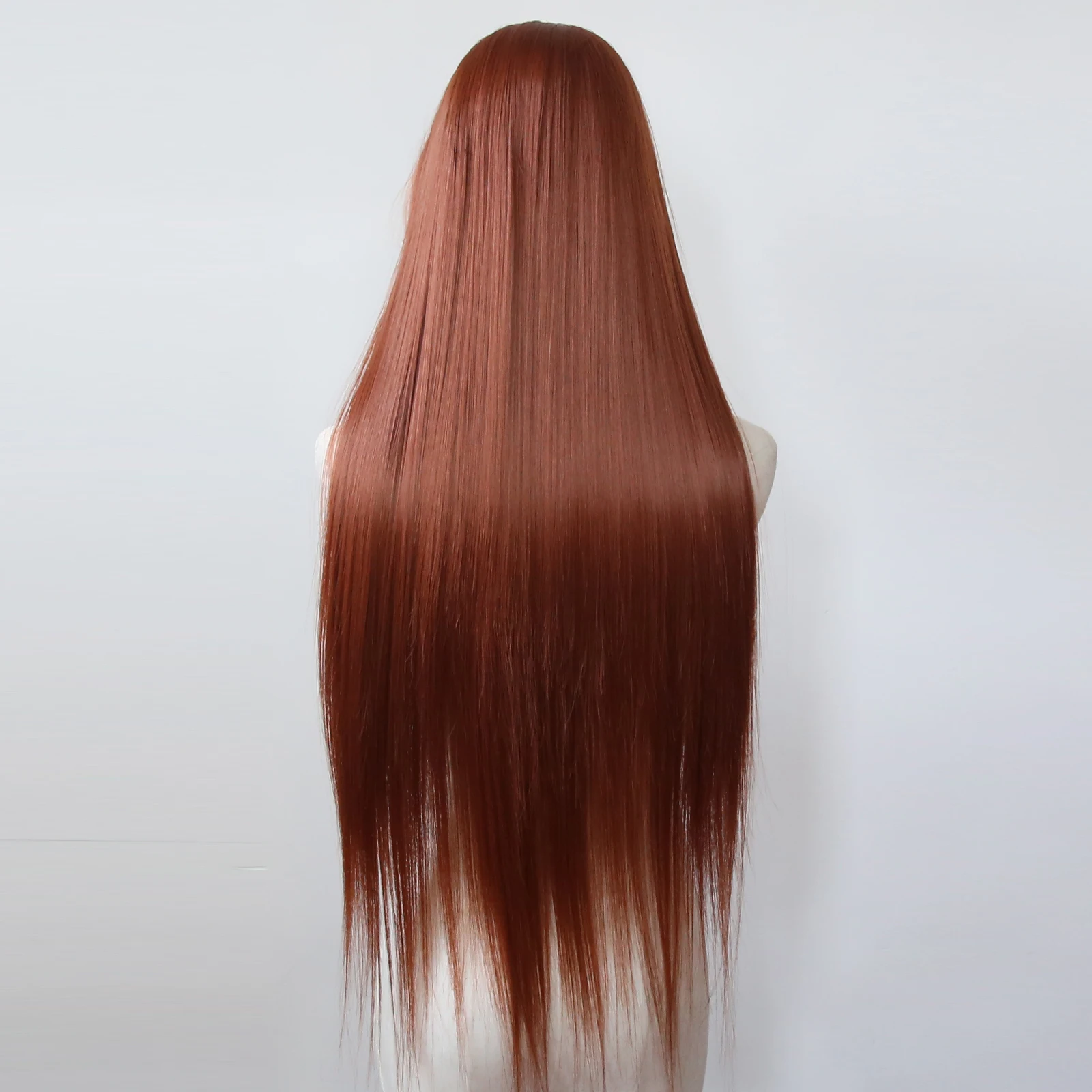 Lace Front Wig Synthetic Hair Wigs Ginger Brown Synthetic Lace Front Wig Long Straight Copper Red Pre Plucked Heat Resistant Fiber Hair