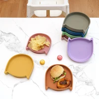 Food Grade Silicone Dish For Babies BPA Free Cartoon Cat Children Dishes Toddle Training Tableware Feeding Bowls Baby Stuff 2
