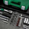 46/53 pcs Drive Socket Ratchet Wrench Set Reversible Ratchet with S2 and CR-V Sockets Household Automotive Repair Ki 4