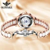 OUPINKE 3279 Women Watch Four Leaf Clover Transparent Dial Ceramic Strip 50m Waterproof Sapphire Mirror Fashion Quartz Watch 2
