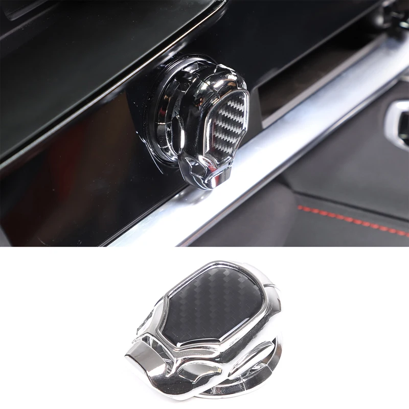 

For Chevrolet Corvette C8 2020-2023 Zinc Alloy Car One Button Start Decoration Cover Carbon Fiber Style Car Interior Accessories