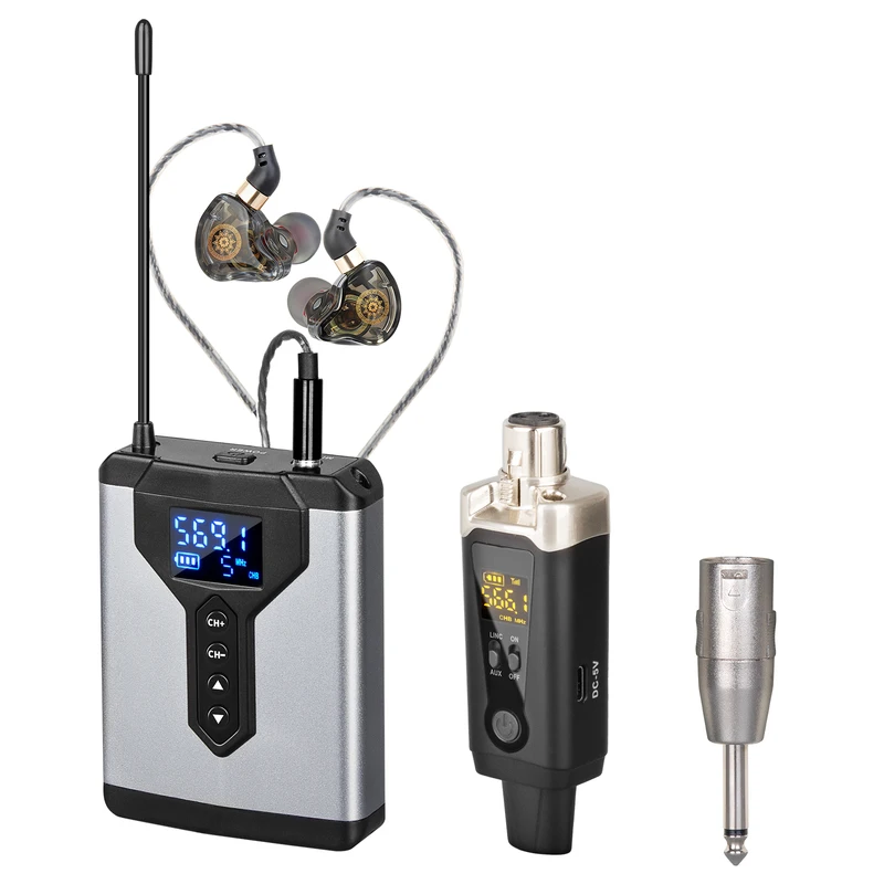 Stereo UHF in-ear monitoring wireless system DT1/2/4