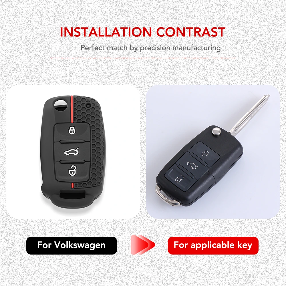 Silicone Car Key Case Cover for VW Volkswagen Golf 4 5 6 Bora Jetta POLO Passat B5 B6 Skoda Superb Octavia Fabia SEAT Ibiza Leon