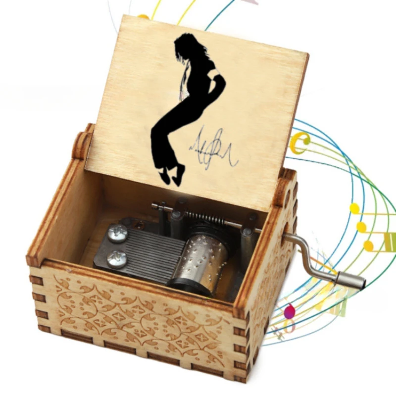 Theme Music Box Christmas Character Anime Movie Boy Toy Hand Crank Decoration Cartoon Wooden Jewelry Holiday Birthday Gift 5