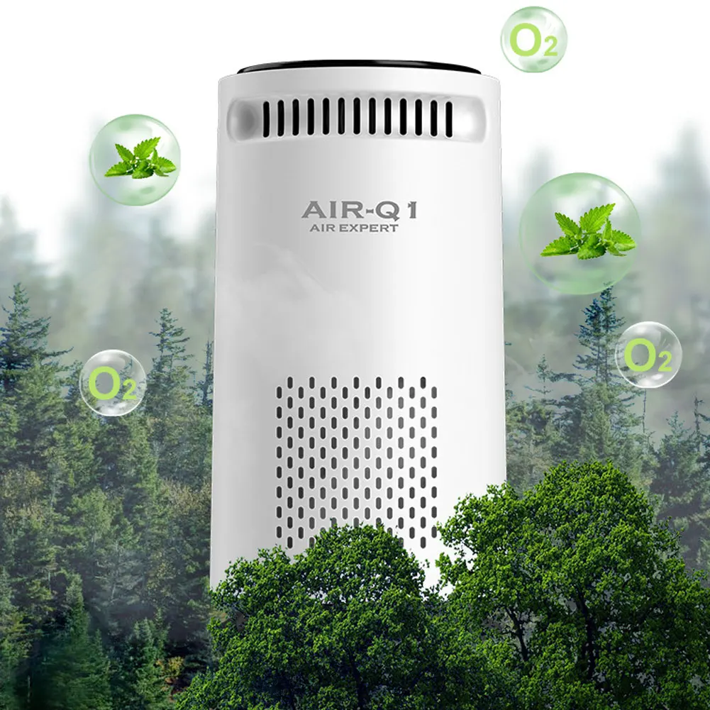 Portable Air Purifier for Home Car Negative Ion Air Cleaner For Smoke Pollen USB Quiet Deodorizer Bedroom Office Living Room