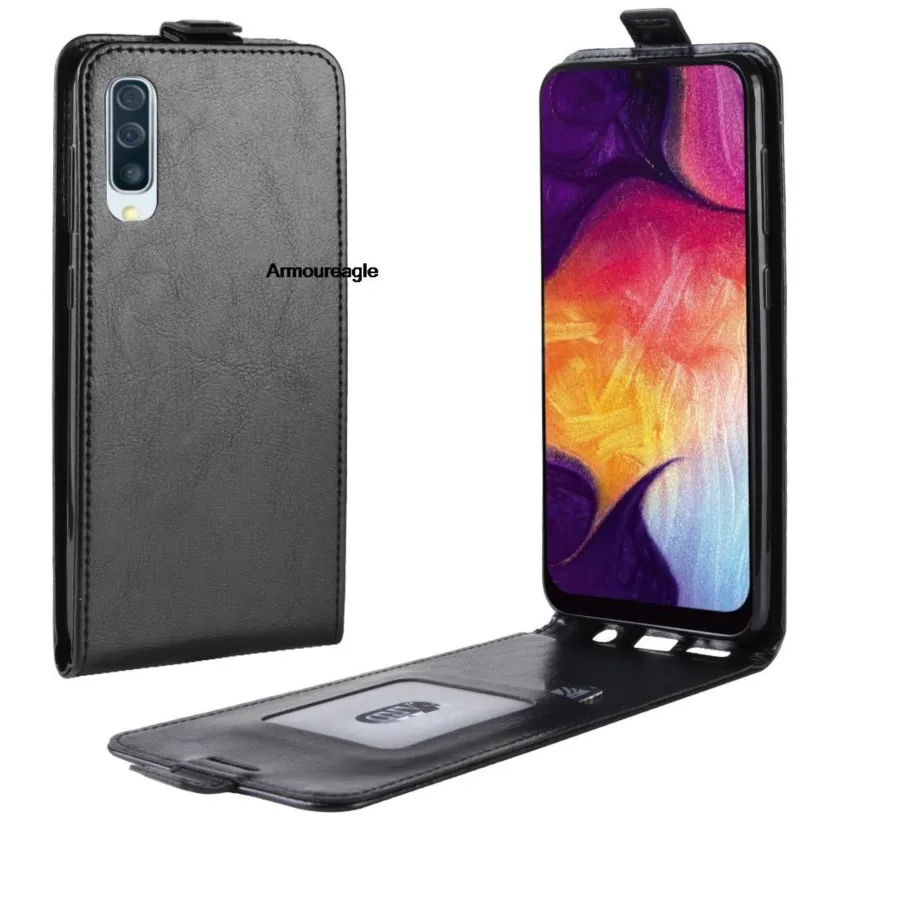 Per Samsung Galaxy A50 Custodia Flip Pu Leather Up And Down Custodia Protettiva Per Telefono Su A50 A 50 A505 A505F Cover Posteriore Shield