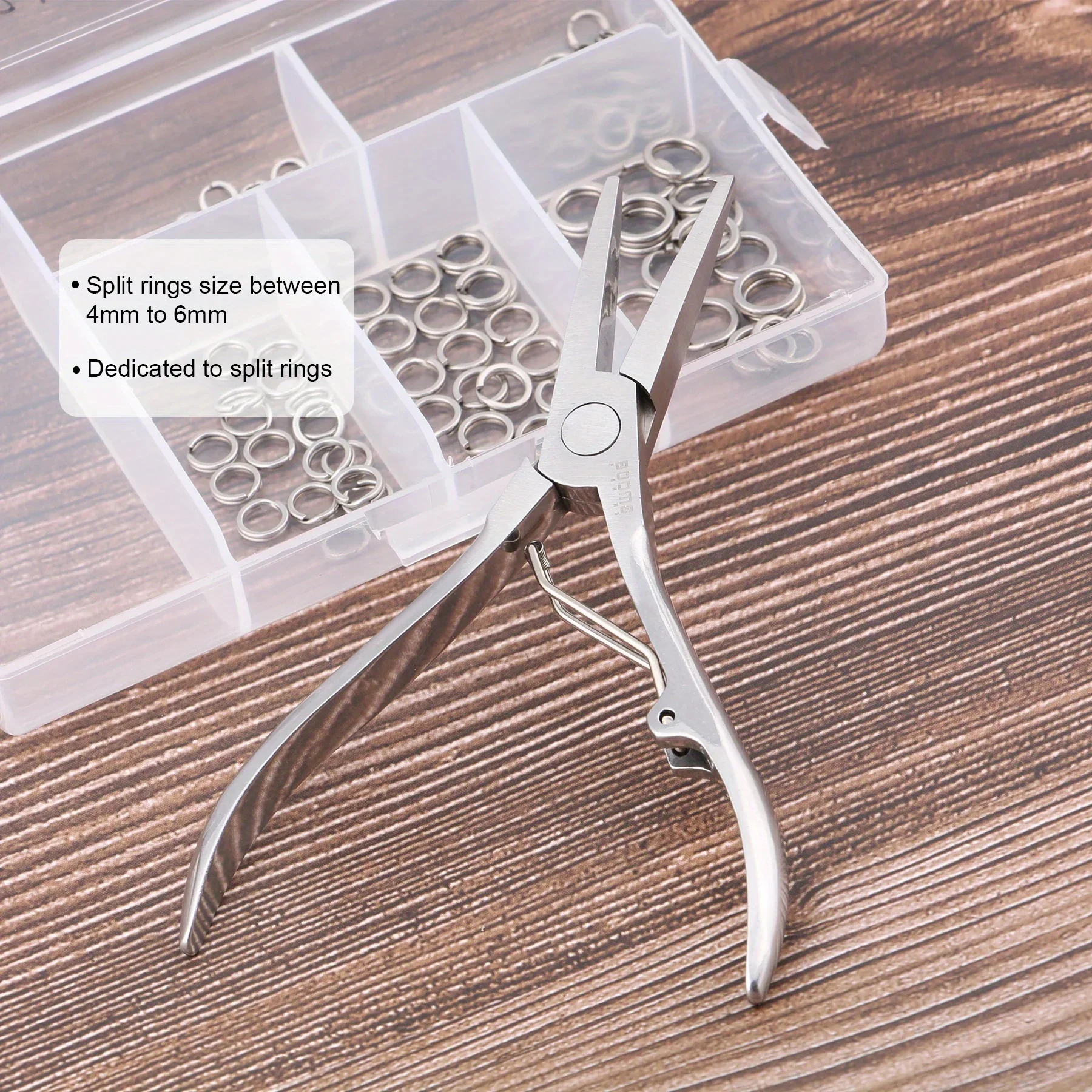 1Pc Ausleger Angeln SR4 Angeln Split Ring Zangen Edelstahl Texas Tackle Split Ring Zangen Salzwasser Beständig Angeln werkzeuge – Detail 2