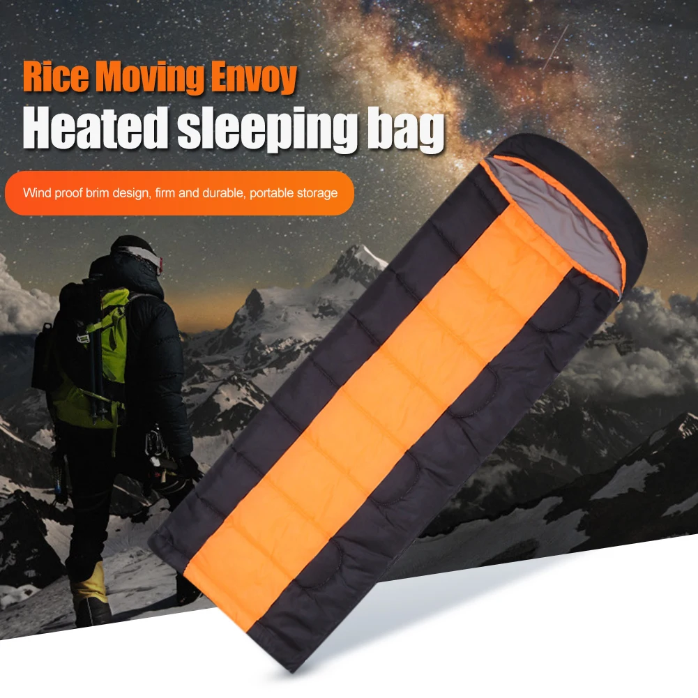 Winter USB Heating Mat Type-C 5V Electric Heated Sleeping Bag 3-Level Temperature Portable for Outdoor Camping for Travel Hiking