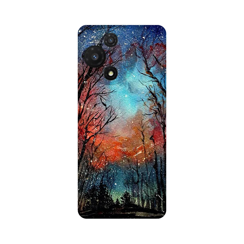 Silicone Soft Cover with Floral Panda Design - TPU Protective Phone Case in Blue