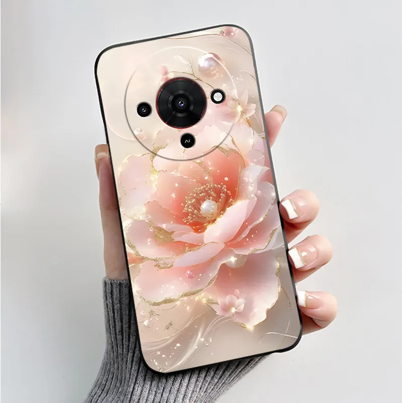 Butterfly Flower Black Soft Silicone Phone Case - Stylish Protective Back Cover