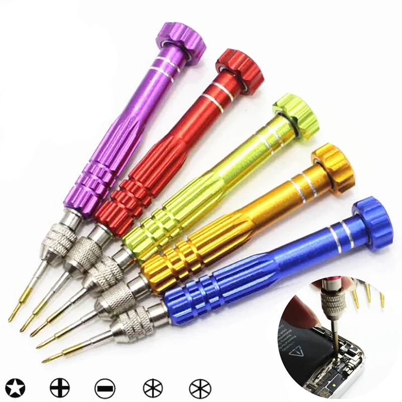 Kit de herramientas de reparación de destornilladores 5 en 1 para iPhone Ios Android herramienta abierta para teléfono móvil desmontar cabeza Pentalobe cruzada Torx magnética
