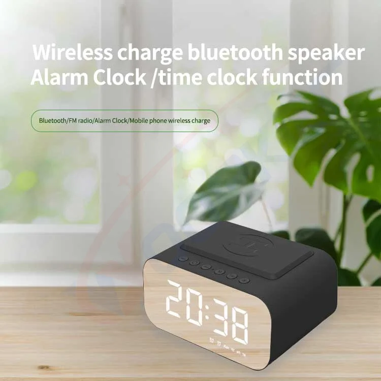 Multifunction 15W Wireless Charger 5W Speaker Display Night Light Alarm Clock 20