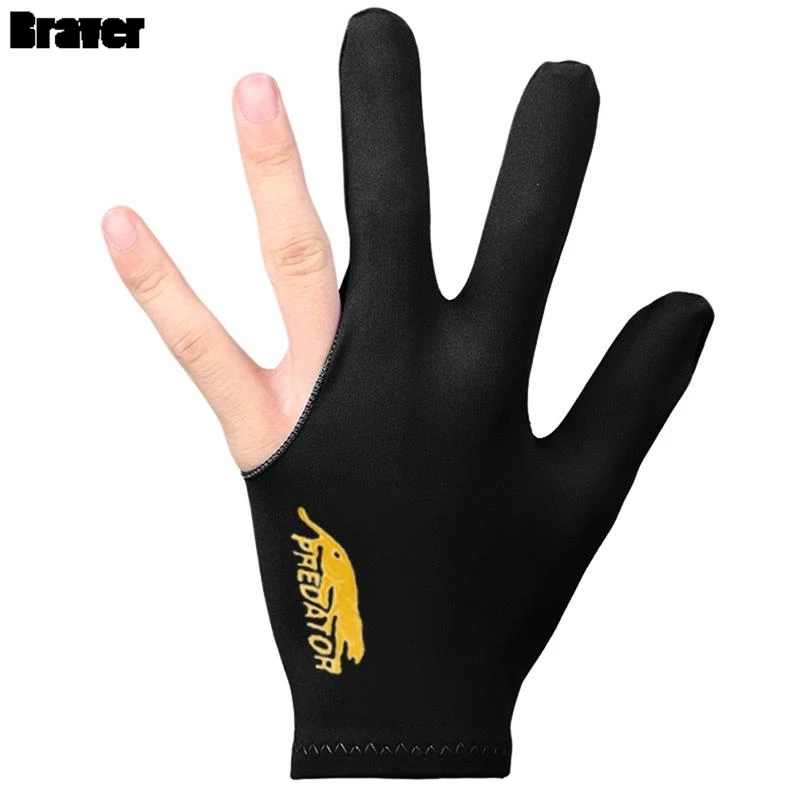 Three Fingers Full-Finger Snooker Pool Cue Billiard Glove for Left Hand Lycra
