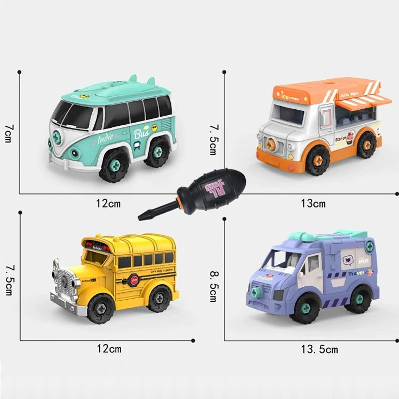 Assemble Toy Screw Toy Vehicle DIY Take Apart Plane Bus Rocket Toys for Kids Boy